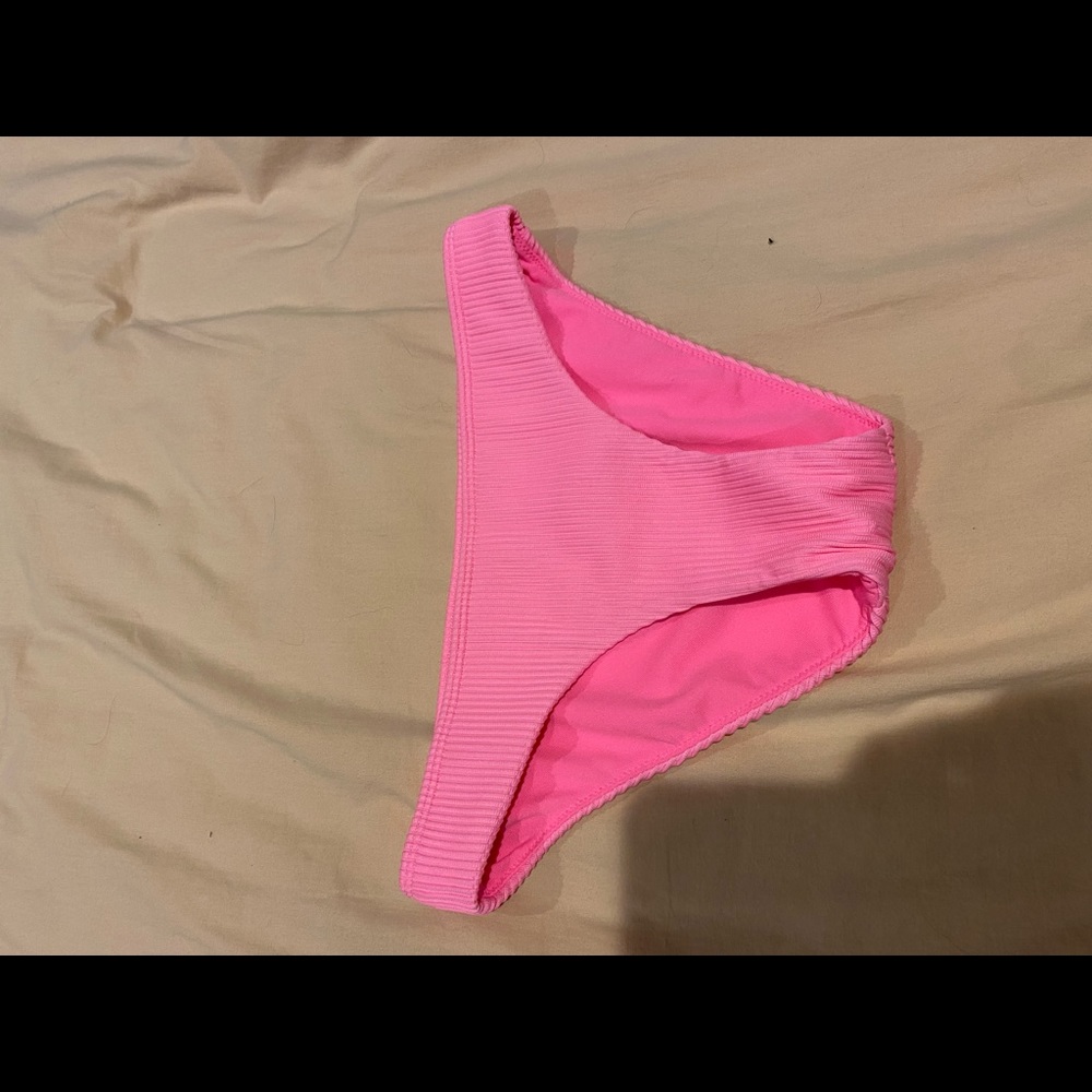 hollister ribbed hot pink bikini bottom